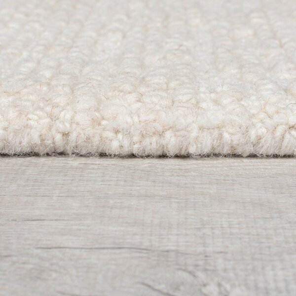 Slonokoščen ročno tkan volnen tekač 80x230 cm Harris Boucle – Flair Rugs