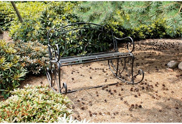 Črna kovinska vrtna klop Dares - Garden Pleasure
