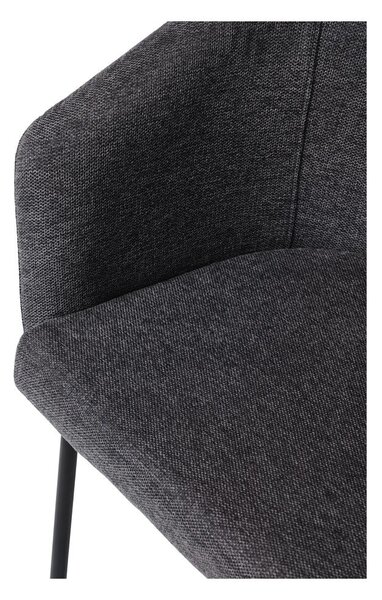 Temno siv oblazinjen jedilni stol z nasloni za roke Easton – Unique Furniture