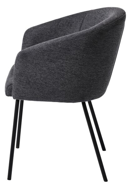 Temno siv oblazinjen jedilni stol z nasloni za roke Easton – Unique Furniture