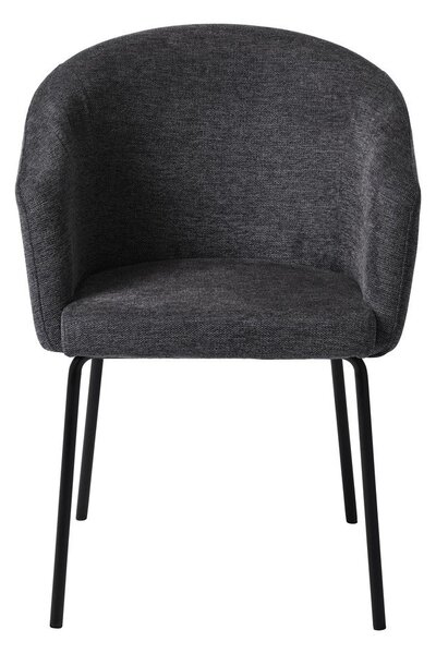 Temno siv oblazinjen jedilni stol z nasloni za roke Easton – Unique Furniture