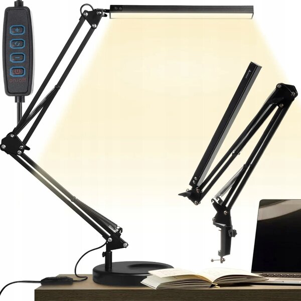 USB 80 LED gibljiva namizna svetilka na podstavku črna