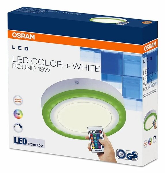 Stropna nadometna LED RGBW svetilka 19W 20cm 3000K + daljinec