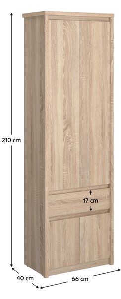 KONDELA Omara za obešalnike 4D1S/70, hrast sonoma, NORTY TYP 22