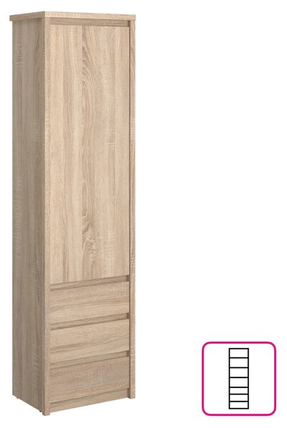 KONDELA Regal s predalom 1D3S, hrast sonoma, NORTY TIP 5