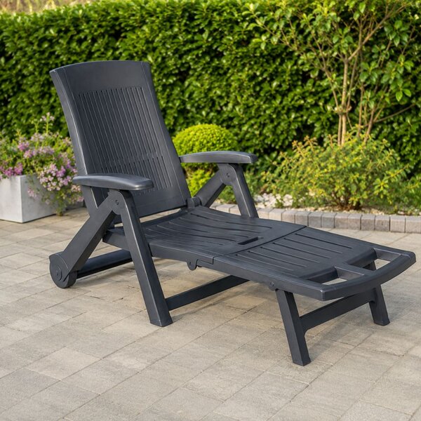 Vrtni ležalnik ZIRCONE, 72×195×101 cm, antracitna I.P.A.E-Progarden