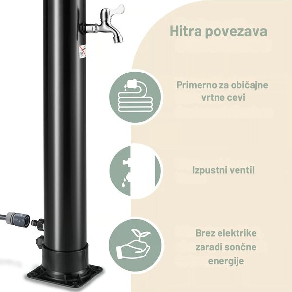 Sončna vrtna prha BOW, 20 l, črna Monzana