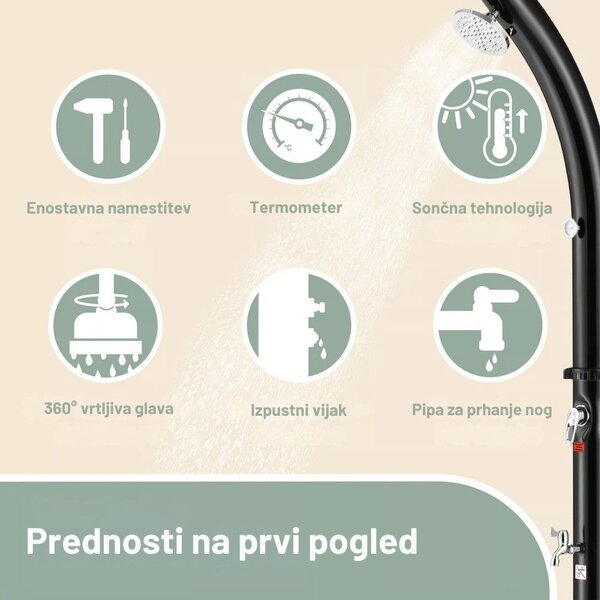Sončna vrtna prha BOW, 20 l, črna Monzana