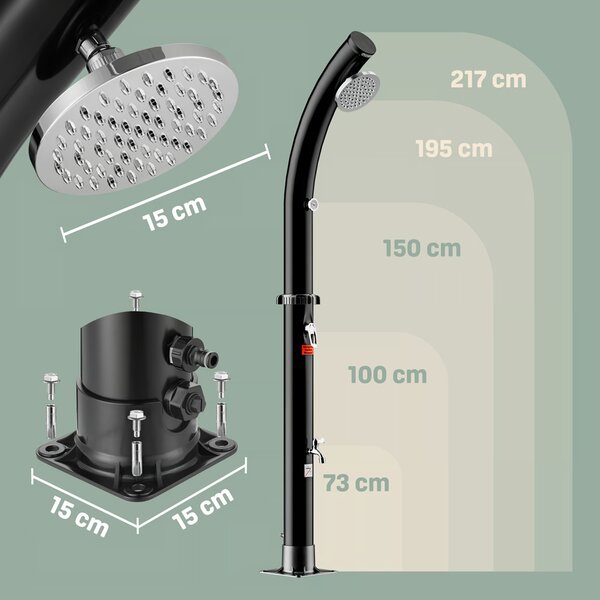 Sončna vrtna prha BOW, 20 l, črna Monzana