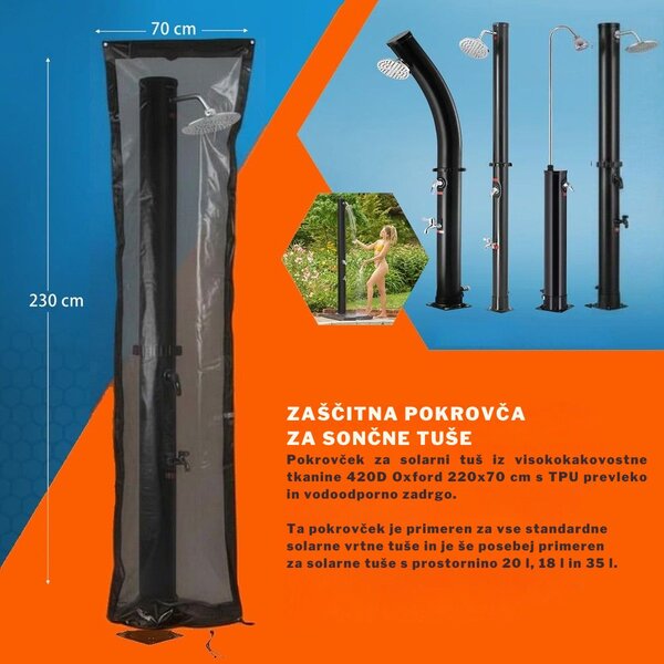 Solarni tuš KARIBIK, 35l, črn Jurhan