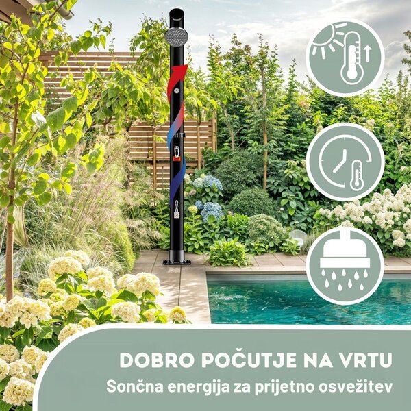 Sončna vrtna prha BOW, 20 l, črna Monzana