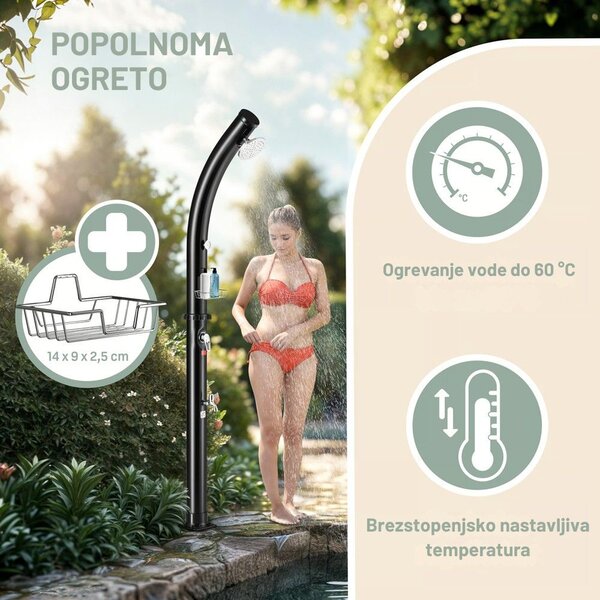 Sončna vrtna prha BOW, 20 l, črna Monzana