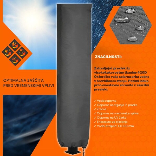 Solarni tuš KARIBIK, 35l, srebrn/črn Jurhan