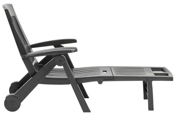 Vrtni ležalnik ZIRCONE, 72×195×101 cm, antracitna I.P.A.E-Progarden