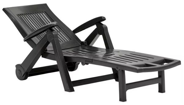 Vrtni ležalnik ZIRCONE, 72×195×101 cm, antracitna I.P.A.E-Progarden