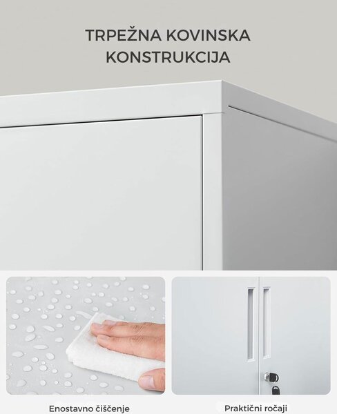 Večnamenska kovinska omara RAVEN, 40x80x90 cm, siva SongmicsHome