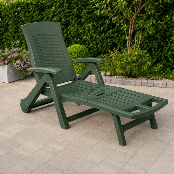 Vrtni ležalnik ZIRCONE, 72×195×101 cm, temno zelena I.P.A.E-Progarden
