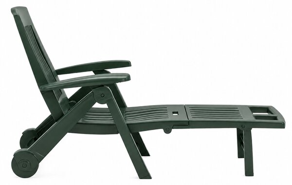 Vrtni ležalnik ZIRCONE, 72×195×101 cm, temno zelena I.P.A.E-Progarden