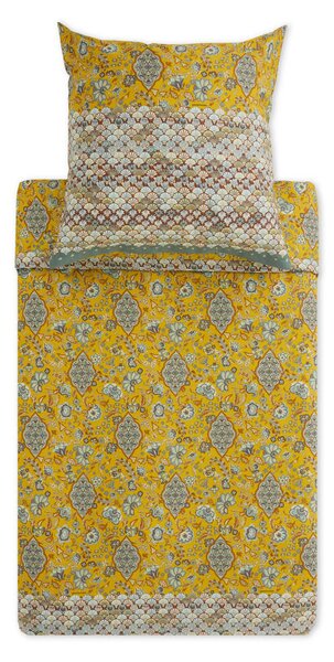 POSTELJNINA 140/200 cm saten rumena