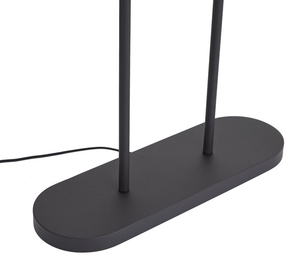 Stoječa svetilka črna s črnim ovalnim senčilom 50 cm - Thijmen