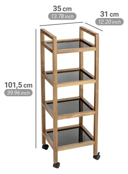 Črna/naravna kopalniška polica iz masivne akacije 35x101,5 cm Fondi – Wenko