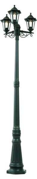 Klasična zunanja svetilka temno zelena 217 cm 3-luči IP44 - New Haven