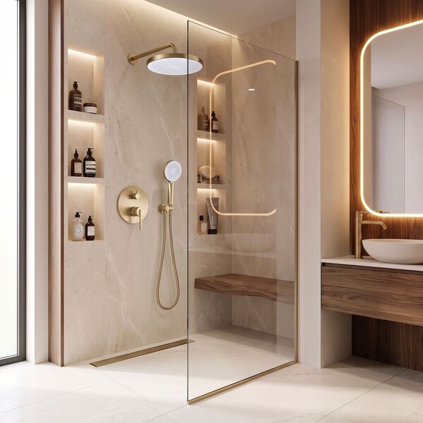 Komplet za tuširanje za vgradnjo Rea Grace Brush Gold + BOX