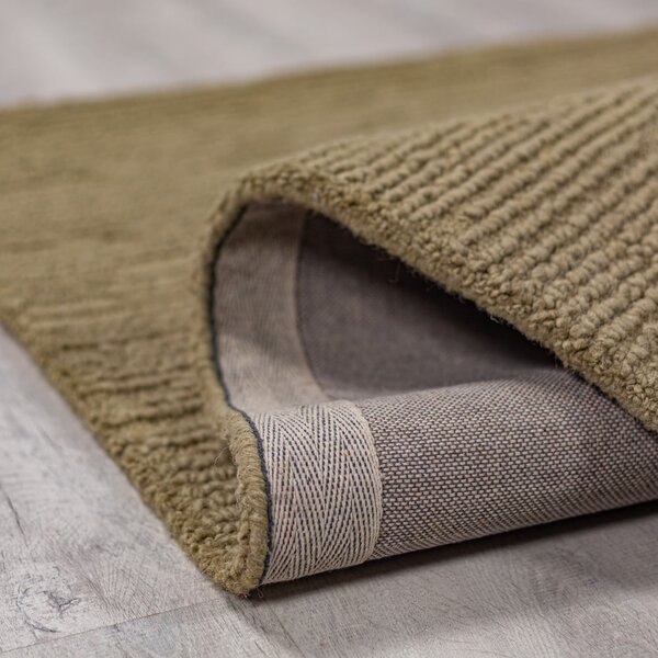 Kaki zelena ročno tkana volnena preproga 160x230 cm Harris Boucle – Flair Rugs