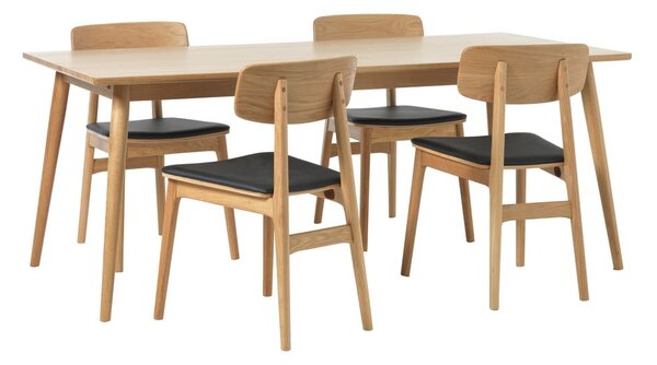 Raztegljiva jedilna miza z mizno ploščo v hrastovem dekorju 190x90 cm Barrali – Unique Furniture