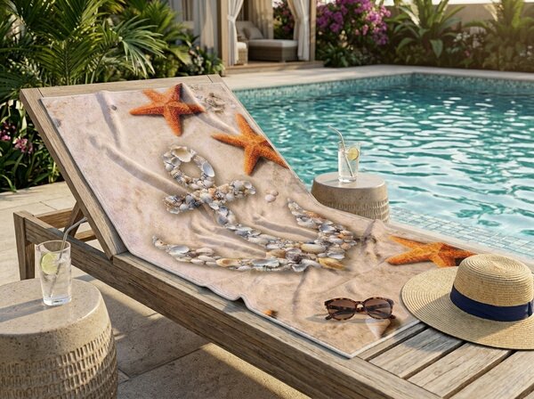 Hitro sušeča se plažna brisača NAUTICA pisana 70 x 140 cm, 100% mikrotkanina