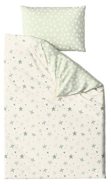 Posteljnina iz mikrovlaken STARS HEARTS zelena Dimenzije posteljnine: 70 x 90 cm | 140 x 200 cm