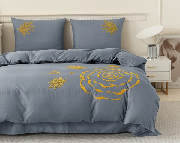 Posteljnina iz mikrovlaken EMBROSA siva Dimenzije posteljnine: 70 x 80 cm | 140 x 200 cm