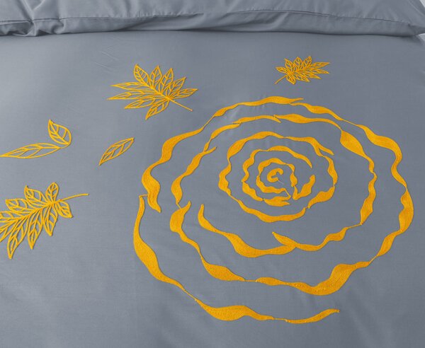 Posteljnina iz mikrovlaken EMBROSA siva Dimenzije posteljnine: 70 x 80 cm | 140 x 200 cm