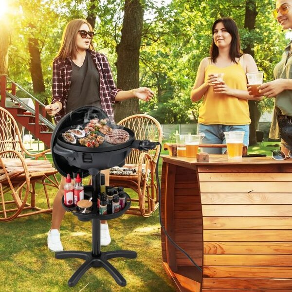 Električni BBQ žar, 1200 W električni žar z 2-consko neoprijemljivo ploščo za žar