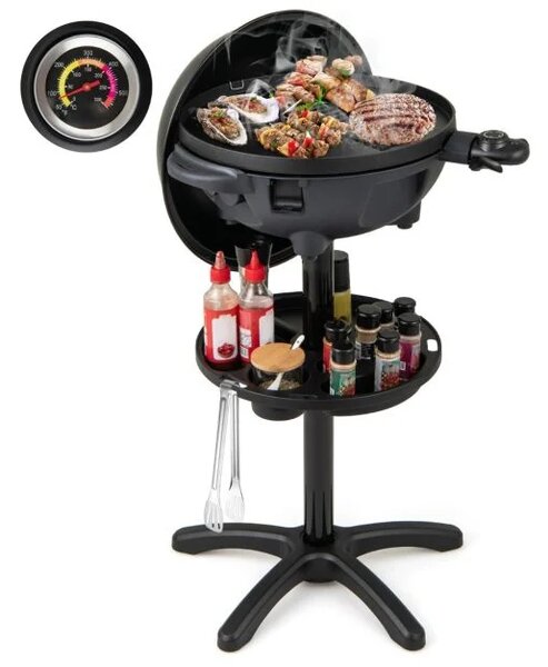 Električni BBQ žar, 1200 W električni žar z 2-consko neoprijemljivo ploščo za žar