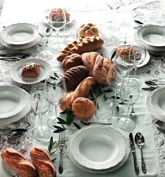 Bel porcelanast krožnik Brandani Gran Gala, ⌀ 21 cm