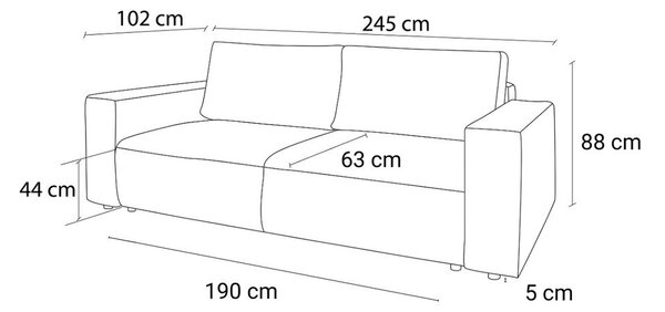 Svetlo rožnata raztegljiva sedežna garnitura iz rebrastega žameta 245 cm Nihad – Bobochic Paris