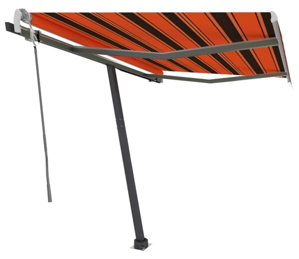 VidaXL Prostostoječa ročno zložljiva tenda 300x250 cm oranžna/rjava