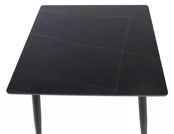 Jedilna miza RION 80x80 cm s keramično ploščo, črni marmor