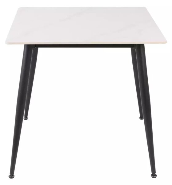 Jedilna miza RION 80x80 cm s keramično ploščo, beli marmor