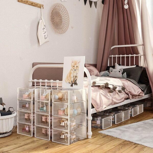 Organizator za čevlje MARI, 18 predalov, prozoren/bela SongmicsHome