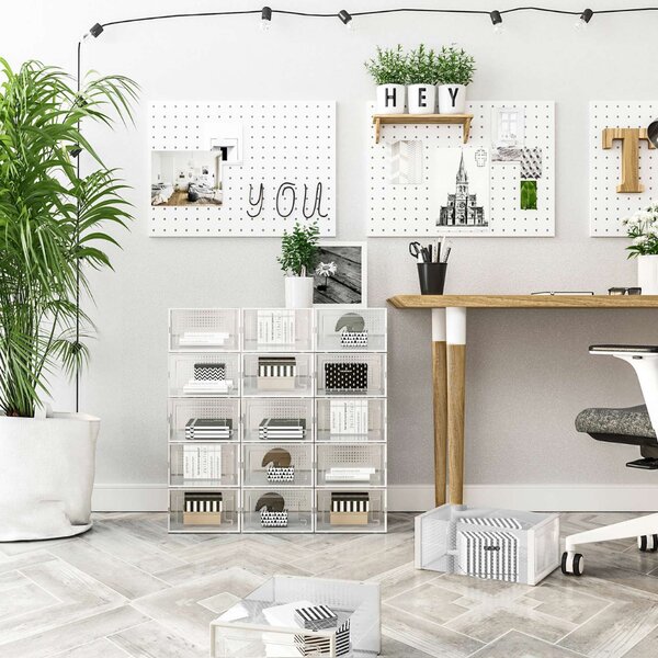 Organizator za čevlje MARI, 18 predalov, prozoren/bela SongmicsHome