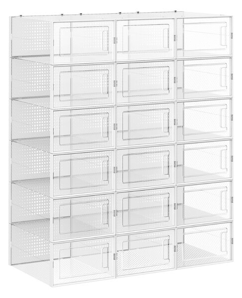 Organizator za čevlje MARI, 18 predalov, prozoren/bela SongmicsHome