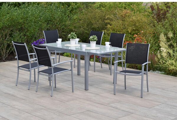 Gardenson Vrtni Set Milano, 7-delni, Raztegljiva Miza