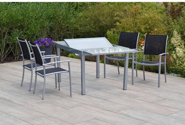 Gardenson Vrtni Set Milano, 5-delni, Raztegljiva Miza