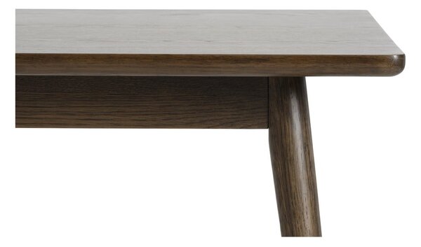 Rjava raztegljiva jedilna miza z mizno ploščo v hrastovem dekorju 150x90 cm Barrali – Unique Furniture