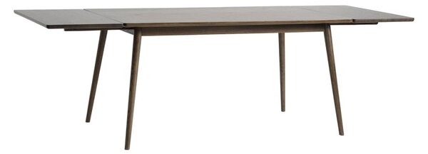 Rjava raztegljiva jedilna miza z mizno ploščo v hrastovem dekorju 150x90 cm Barrali – Unique Furniture