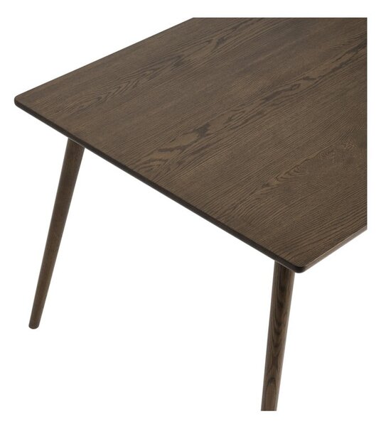 Rjava raztegljiva jedilna miza z mizno ploščo v hrastovem dekorju 150x90 cm Barrali – Unique Furniture