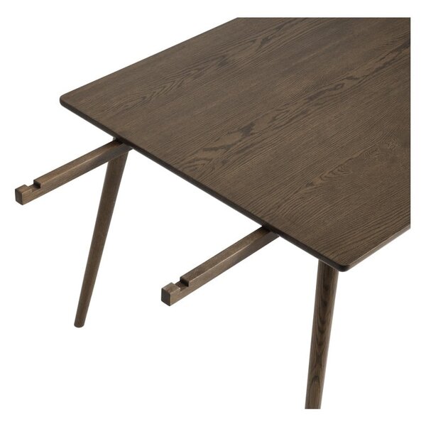 Rjava raztegljiva jedilna miza z mizno ploščo v hrastovem dekorju 150x90 cm Barrali – Unique Furniture