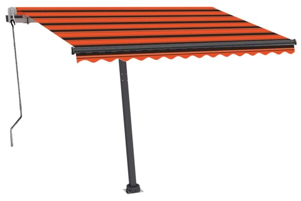 VidaXL Prostostoječa avtomatska tenda 300x250 cm oranžna/rjava